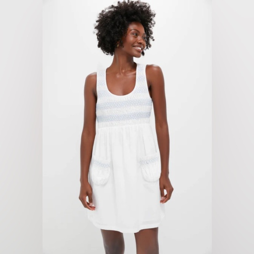 NWT Tuckernuck White Smocked Susannah Mini Dress
White / M
